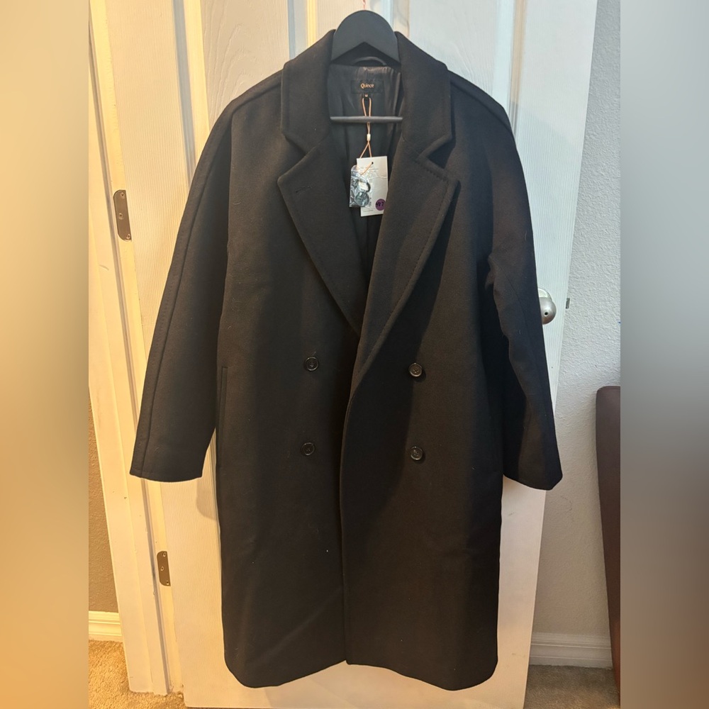 Quince Men's Black Trench Coat